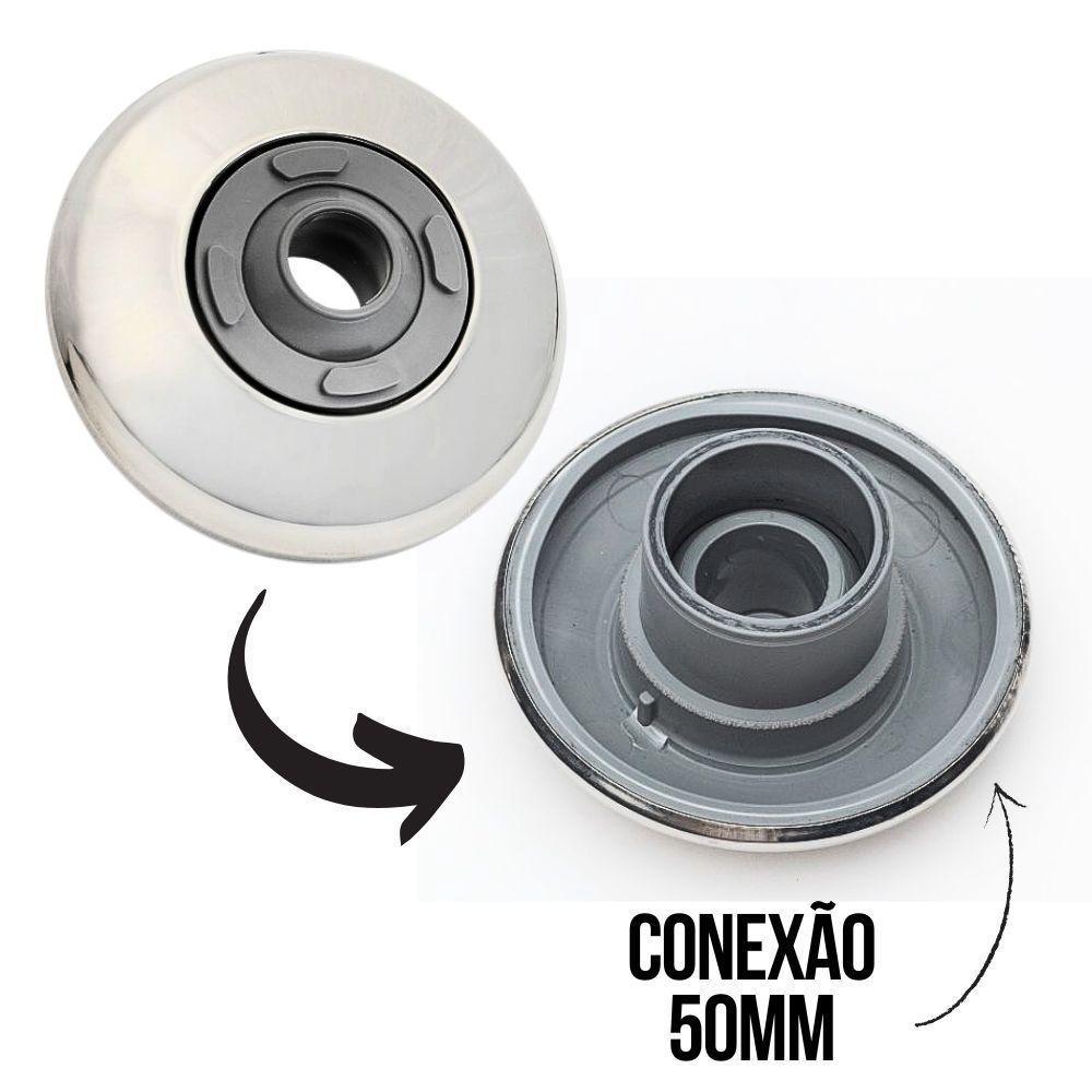 Retorno Jato Ajustável Em Inox 316 Com Encaixe 50mm Para Piscinas - Brustec - 5