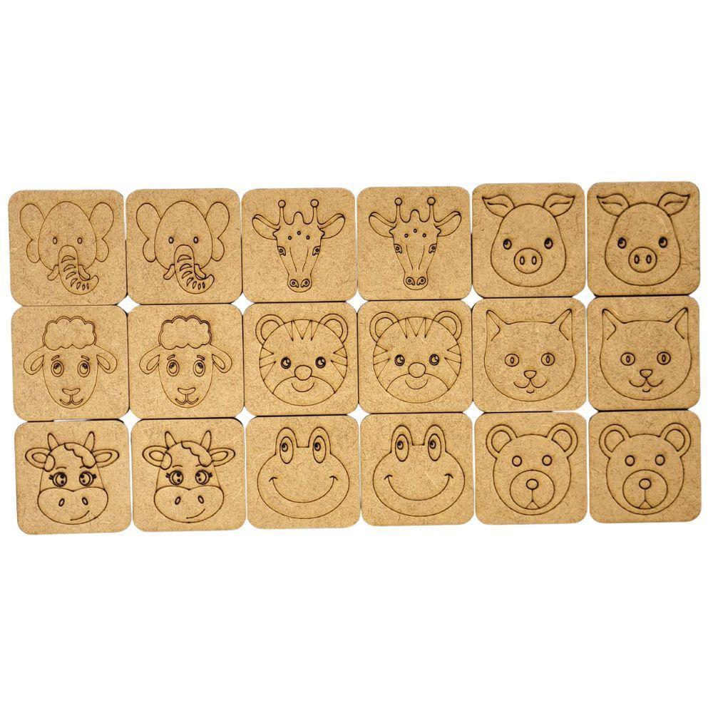 Kit 3 Jogo Da Memória Educativo Com 54 Pçs (5x5) Frutas, Animais E Automóveis - 4