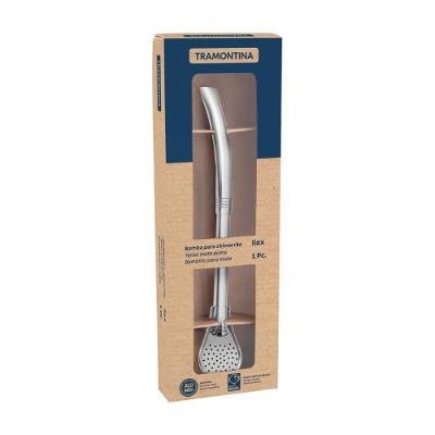 Bomba De Chimarrão Tramontina Ilex Em Aço Inox Sem Rosca 19 Cm