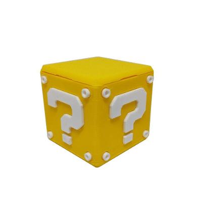 Cubo Interrogação Porta Objetos C- Tampa 5 Cm 3d Mario Gamer Mesa Escritório Geek