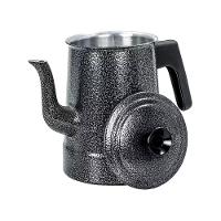 Bule Craqueado Preto Para Café Chá De Alumínio Repuxado 1l - 1