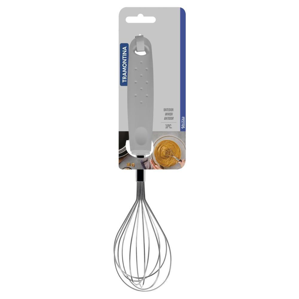 Batedor Manual Tramontina Utilita Em Aço Inox Com Cabo De Polipropileno Branco - 2