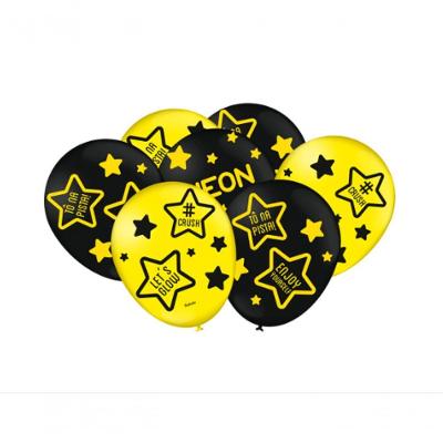 Kit Balão Festa Neon Amarelo Brilha No Escuro - Pacote 25 Bexigas