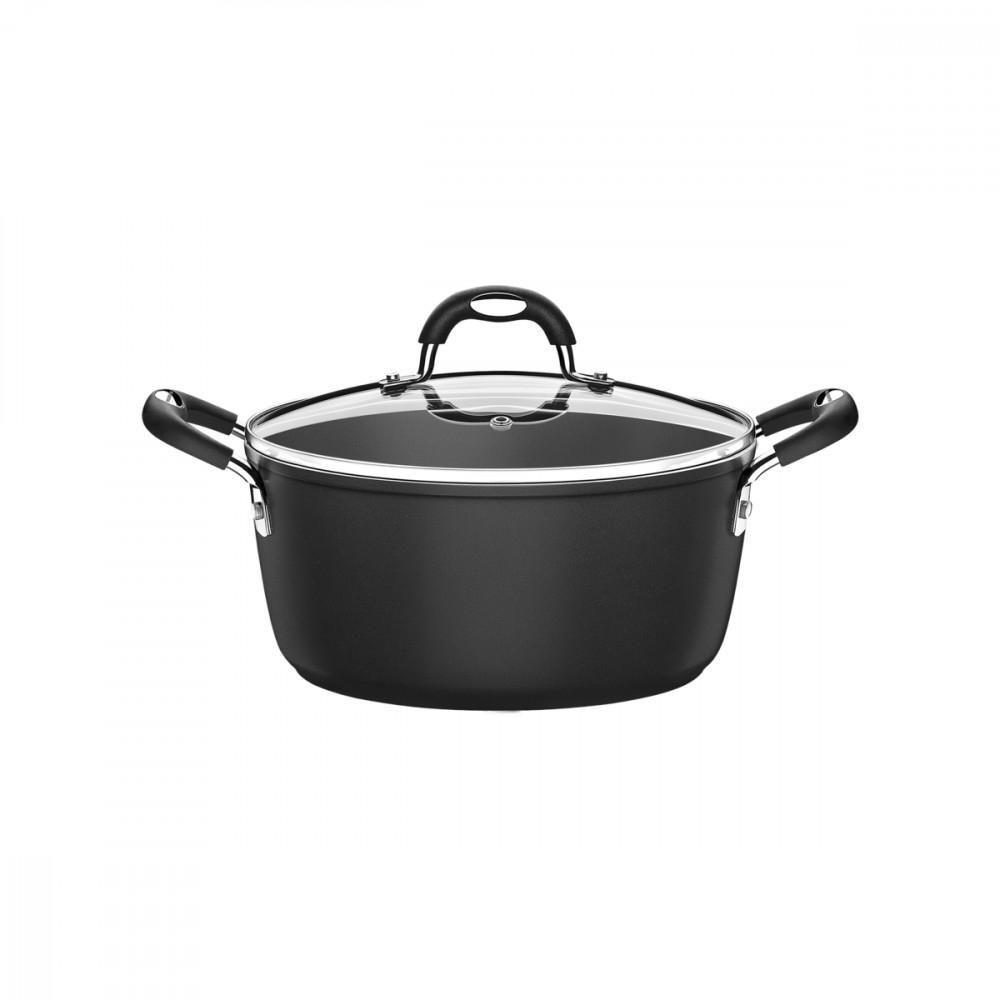 Caçarola Tramontina Mônaco Induction Em Alumínio Com Revestimento Interno E Externo Antiaderente Starflon Premium Preto - 1