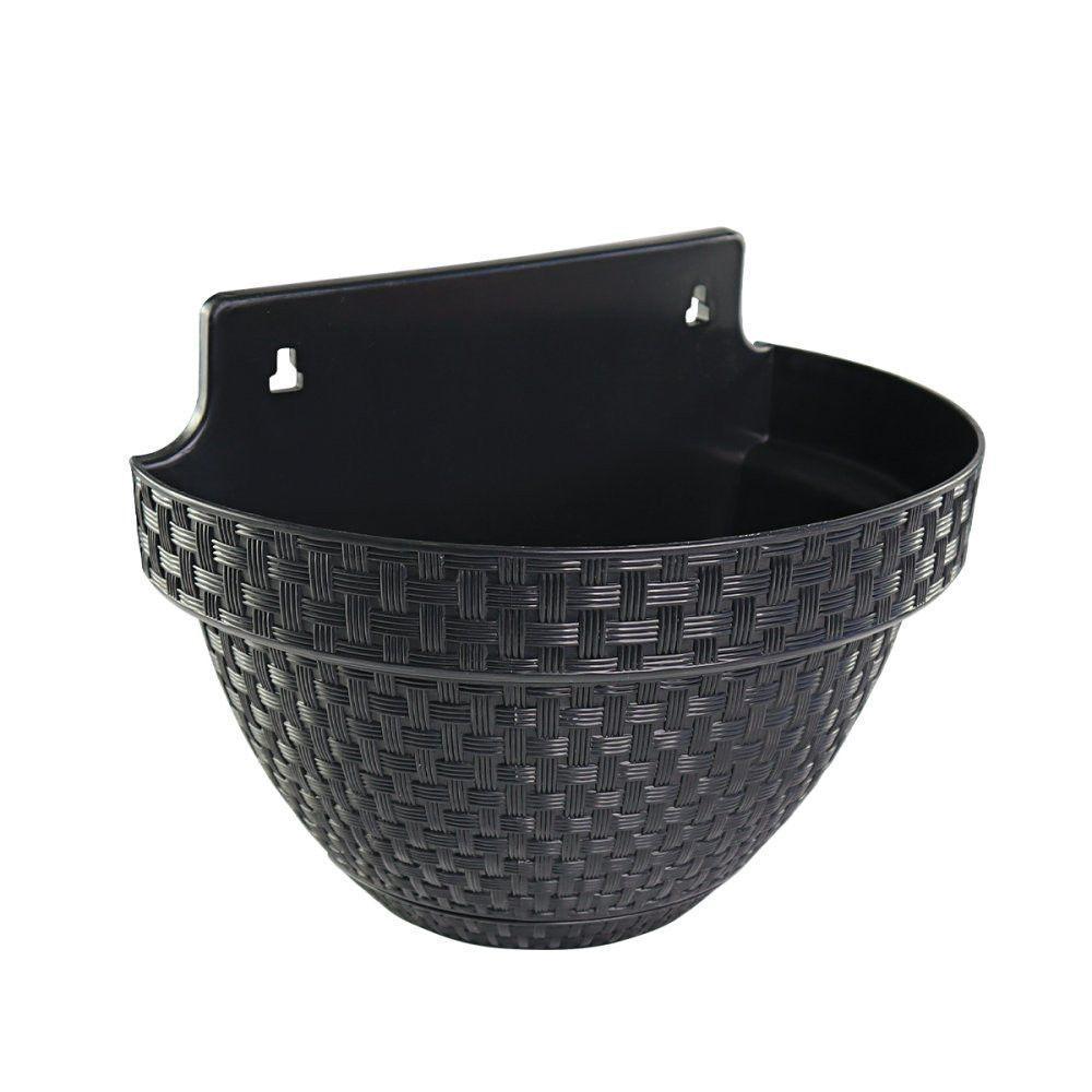 Vaso De Parede Meia Lua Rattan 3 Litros Preto - 1