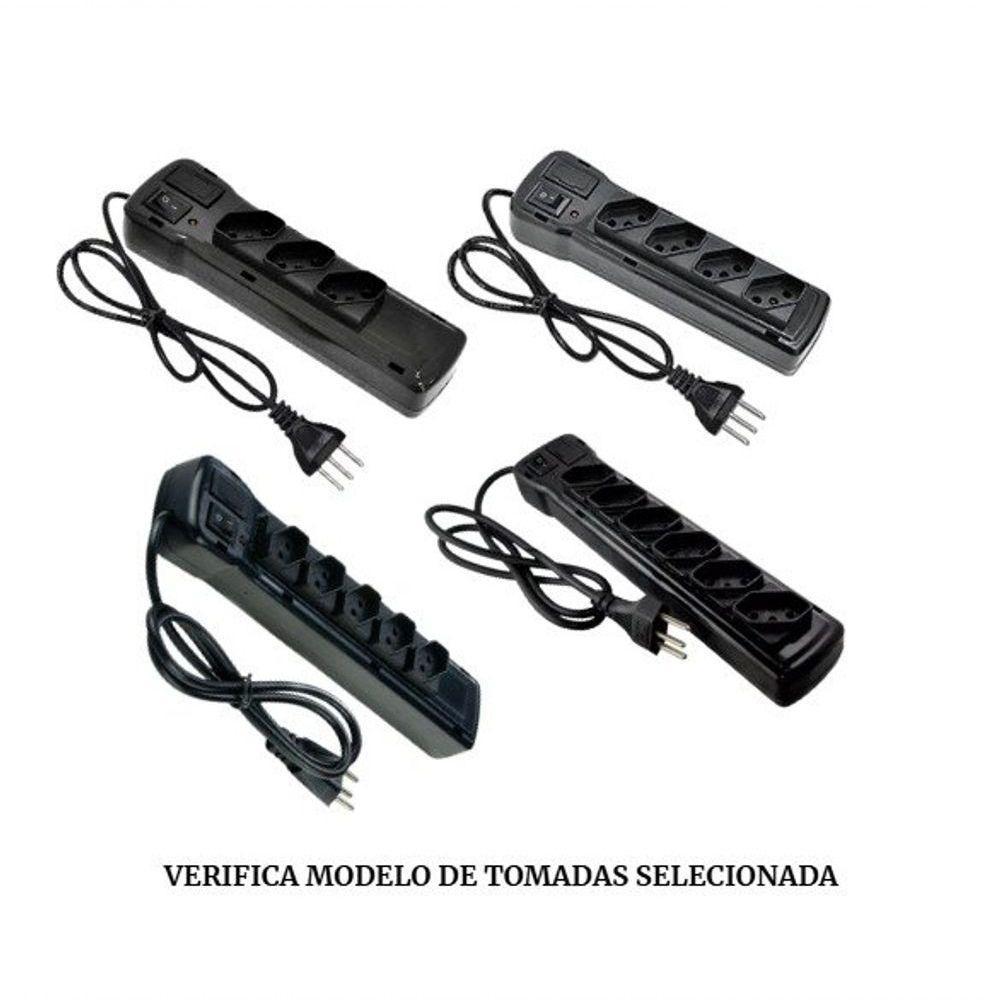 Filtro De Linha Plastico Preto - Fiolux 6 Tomadas - 2