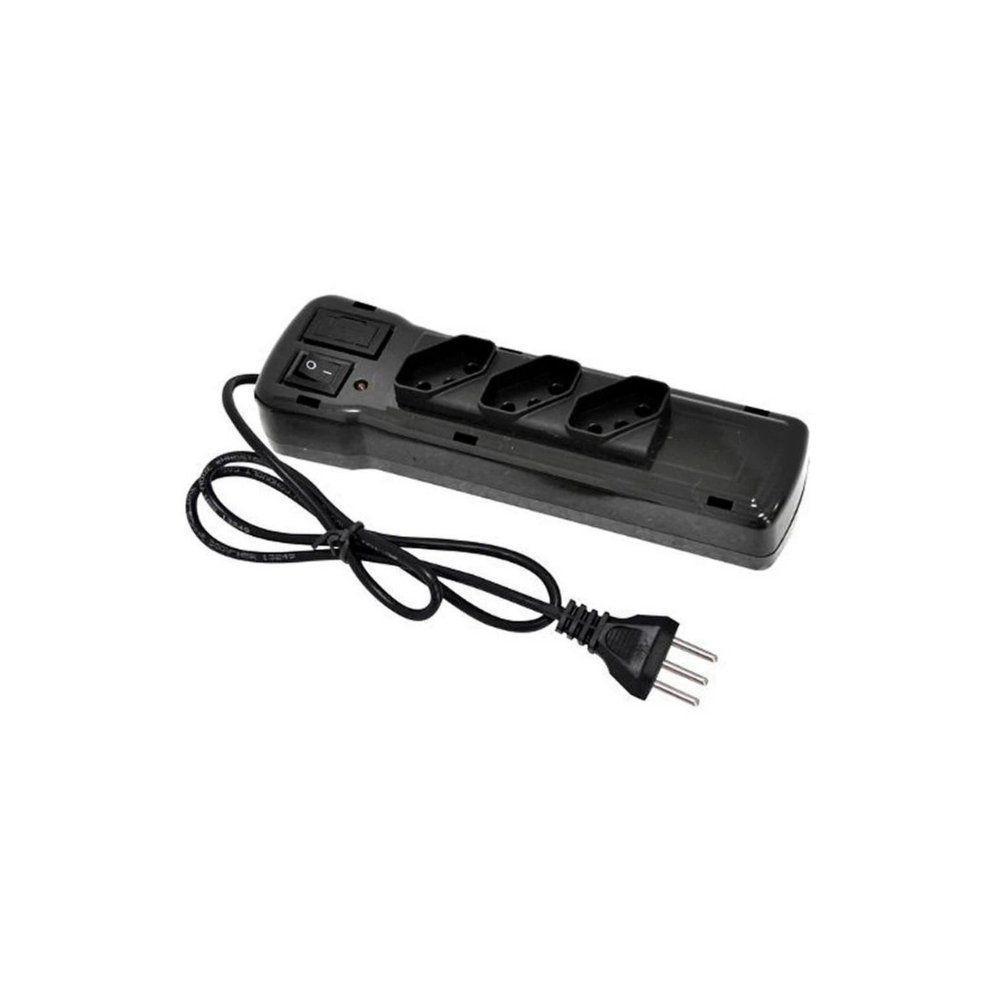 Filtro De Linha Plastico Preto - Fiolux 3 Tomadas - 1