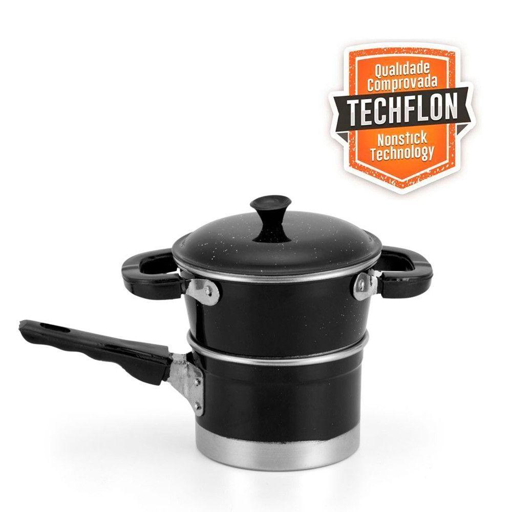 Cuscuzeira De Alumínio Preta 1 Litro - 2