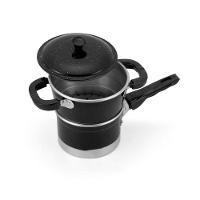 Cuscuzeira De Alumínio Preta 1 Litro - 1