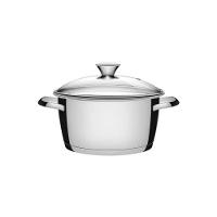 Caçarola Funda Tramontina Allegra Em Aço Inox Com Fundo Triplo E Tampa De Vidro 22 Cm 4,2 L - 1