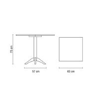 Mesa Quadrada Tramontina Piazza Em Madeira Tauari Amêndoa Com Base De Alumínio Preta 60 Cm - 2