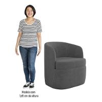 Kit 2 Poltronas Giratória Decorativa Para Sala Dandara K04 Veludo Cinza Escuro - Mpozenato - 3