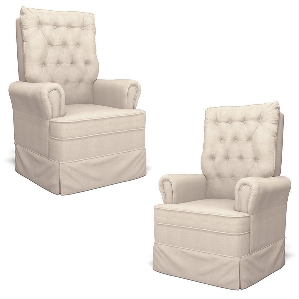 Kit 02 Poltronas De Amamentação E Descanso Com Balanço Laís G05 Linho Creme - Mpozenato - 1