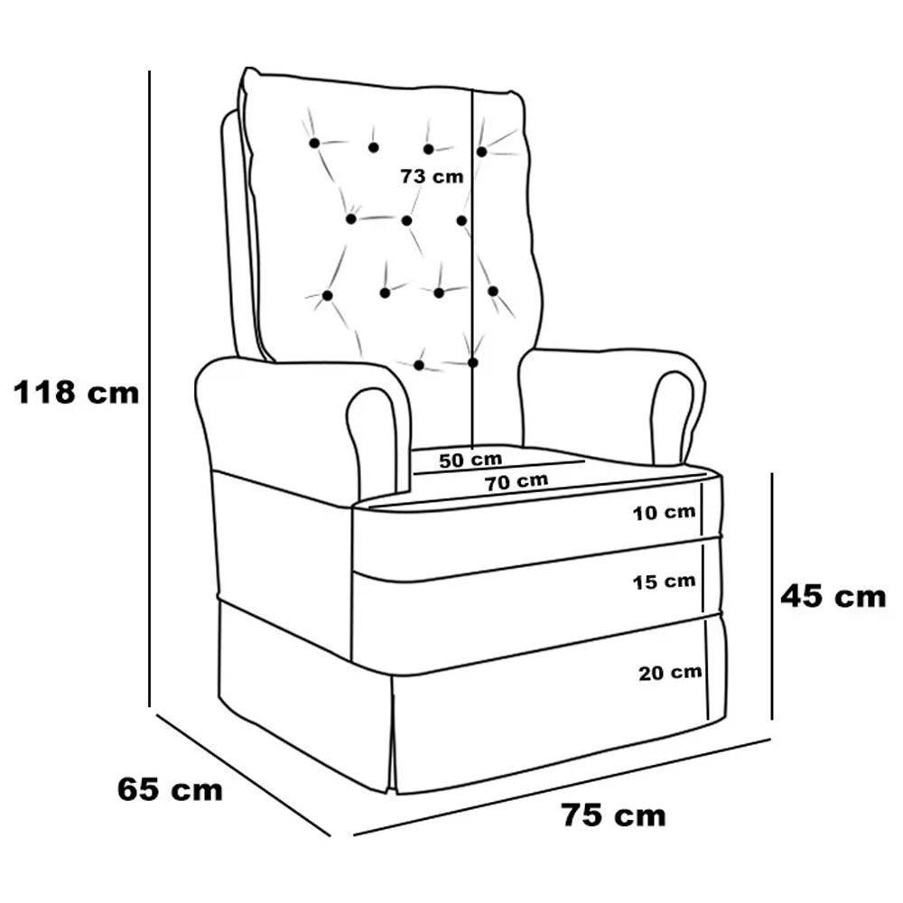 Kit 02 Poltronas De Amamentação E Descanso Com Balanço Laís G05 Linho Creme - Mpozenato - 4