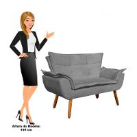 Kit 2 Poltronas Namoradeiras Pés Palito 2 Lugares Opla Suede Grafite - Ibiza - 5