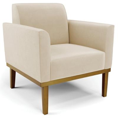 Poltrona Decorativa Maressa Suede Bege Ibiza