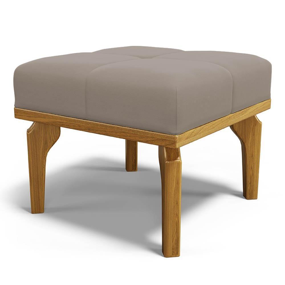 Poltrona De Amamentação Balanço E Puff Base De Madeira Brenda G05 Veludo Areia - Mpozenato - 9