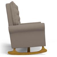 Poltrona De Amamentação Balanço E Puff Base De Madeira Brenda G05 Veludo Areia - Mpozenato - 5