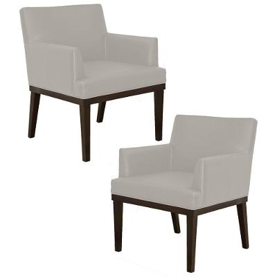 Kit 02 Poltronas Decorativas Vitória W01 Corano Bege - Mpozenato