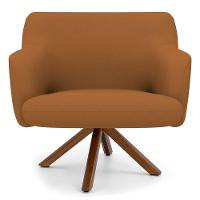 Kit 2 Poltronas Decorativas Giratórias Base Giromad Madeira Jade Veludo C-262 Telha - Domi - 2