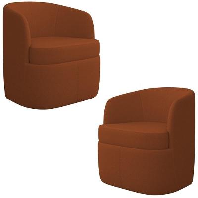 Kit 2 Poltronas Giratórias Decorativas Dandara K04 Bouclé Terracota Mpozenato
