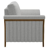 Kit 2 Poltronas Decorativas Sala De Estar 102cm Pés Madeira Roya M22 Linho Cinza - Mpozenato - 7