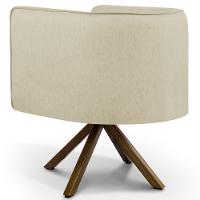 Kit 2 Poltronas Decorativas Base Giromad Madeira Betina C-129 Linho Bege - Domi - 3