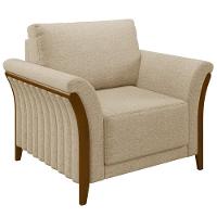 Kit 2 Poltronas Decorativas Sala De Estar 102cm Pés Madeira Roya M22 Linho Bege - Mpozenato - 8