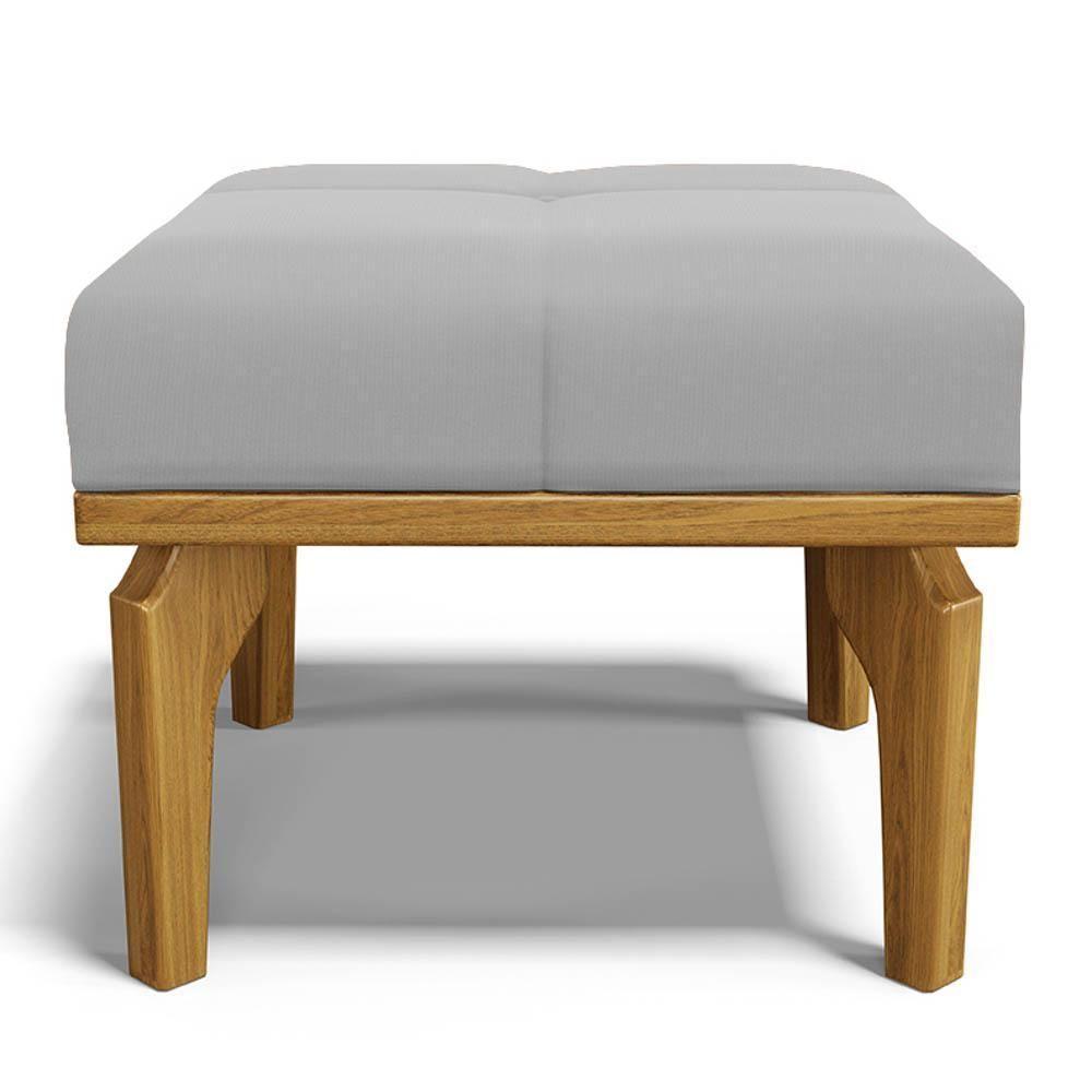 Poltrona De Amamentação Balanço E Puff Base De Madeira Brenda G05 Veludo Cinza - Mpozenato - 2