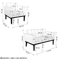Namoradeira E 2 Poltronas Base Madeira Castanho Ana Bouclé Grafite - Ibiza