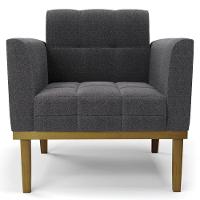 Namoradeira E 2 Poltronas Base Madeira Castanho Ana Bouclé Grafite - Ibiza - 10