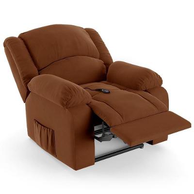 Poltrona Do Papai Reclinável Pietra Controle Power Elétrico Fh9 Veludo Terracota - Mpozenato