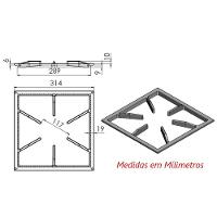 Grelha 6 Hastes Gsb Fogão Industrial Ferro Fundido 30x30cm - 2