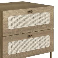 Mesa De Cabeceira Com 2 Gavetas Pé Metal Arlo A10 Hanover/dourado - Mpozenato - 6