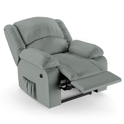 Poltrona Do Papai Reclinável Pietra Power Elétrica Massagem Fh9 Pu Cinza - Mpozenato