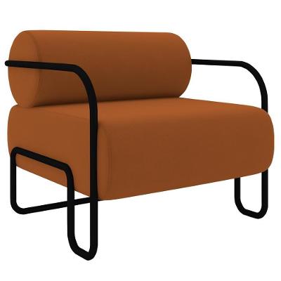 Poltrona Decorativa Kira K04 Para Sala Industrial Veludo Terracota Mpozenato