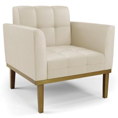 Poltrona Decorativa Ana Sintético Bege Ibiza