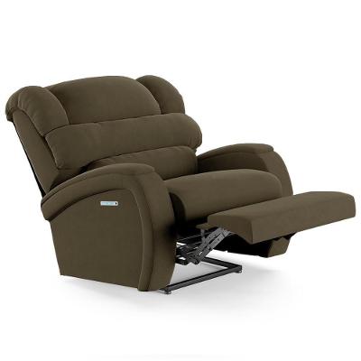 Poltrona Do Papai Reclinável Kalie Elétrica Botão Led Massagem Fh9 Veludo Capuccino - Mpozenato
