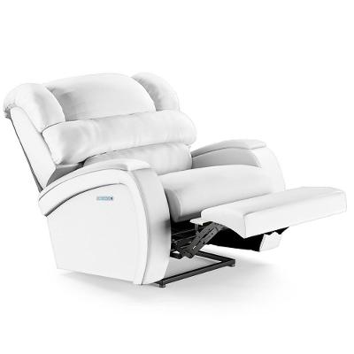 Poltrona Do Papai Reclinável Kalie Elétrica Botão Led Massagem Fh9 Pu Branco - Mpozenato