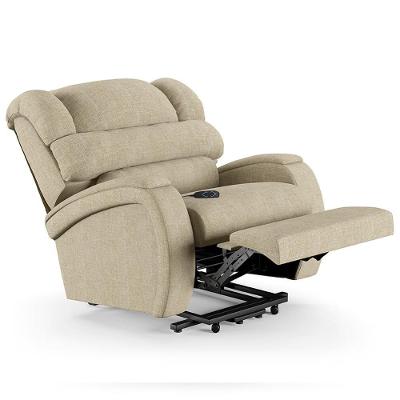 Poltrona Do Papai Reclinável Kalie Elevação Lift Elétrico Fh9 Linho Bege - Mpozenato