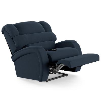 Poltrona Do Papai Reclinável Kalie Controle Power Elétrico Usb Fh9 Veludo Azul - Mpozenato