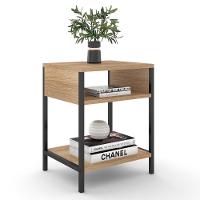 Mesa De Cabeceira Estilo Industrial Plaza L03 Castanho - Mpozenato - 1