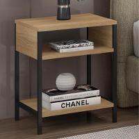 Mesa De Cabeceira Estilo Industrial Plaza L03 Castanho - Mpozenato - 2