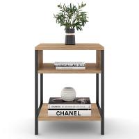 Mesa De Cabeceira Estilo Industrial Plaza L03 Castanho - Mpozenato - 6