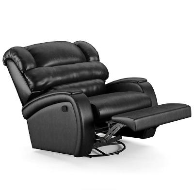 Poltrona Do Papai Reclinável Kalie Glider Giratória Massagem Fh9 Pu Preto Brilho - Mpozenato