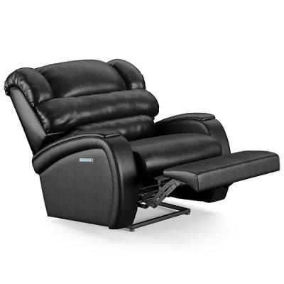 Poltrona Do Papai Reclinável Kalie Elétrica Botão Led Massagem Fh9 Pu Preto Brilho - Mpozenato