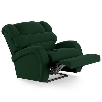 Poltrona Do Papai Reclinável Kalie Controle Power Elétrico Usb Fh9 Veludo Verde - Mpozenato