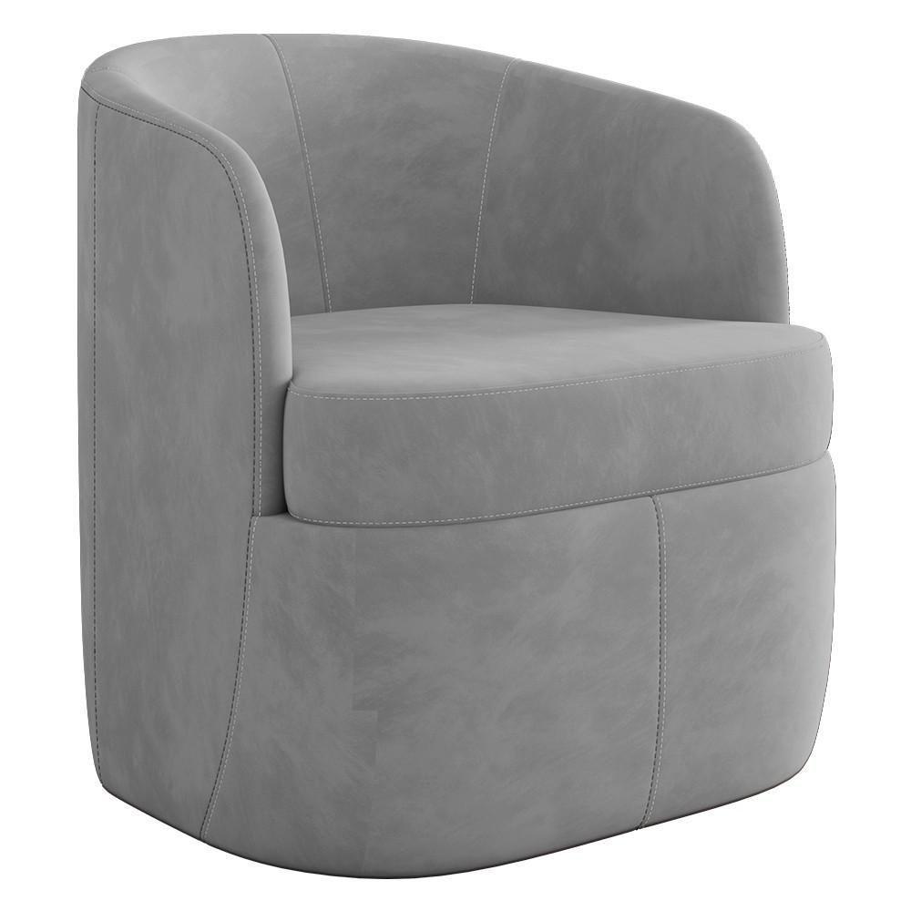 Poltrona Giratória Decorativa Para Sala Dandara K04 Veludo Cinza - Mpozenato - 1