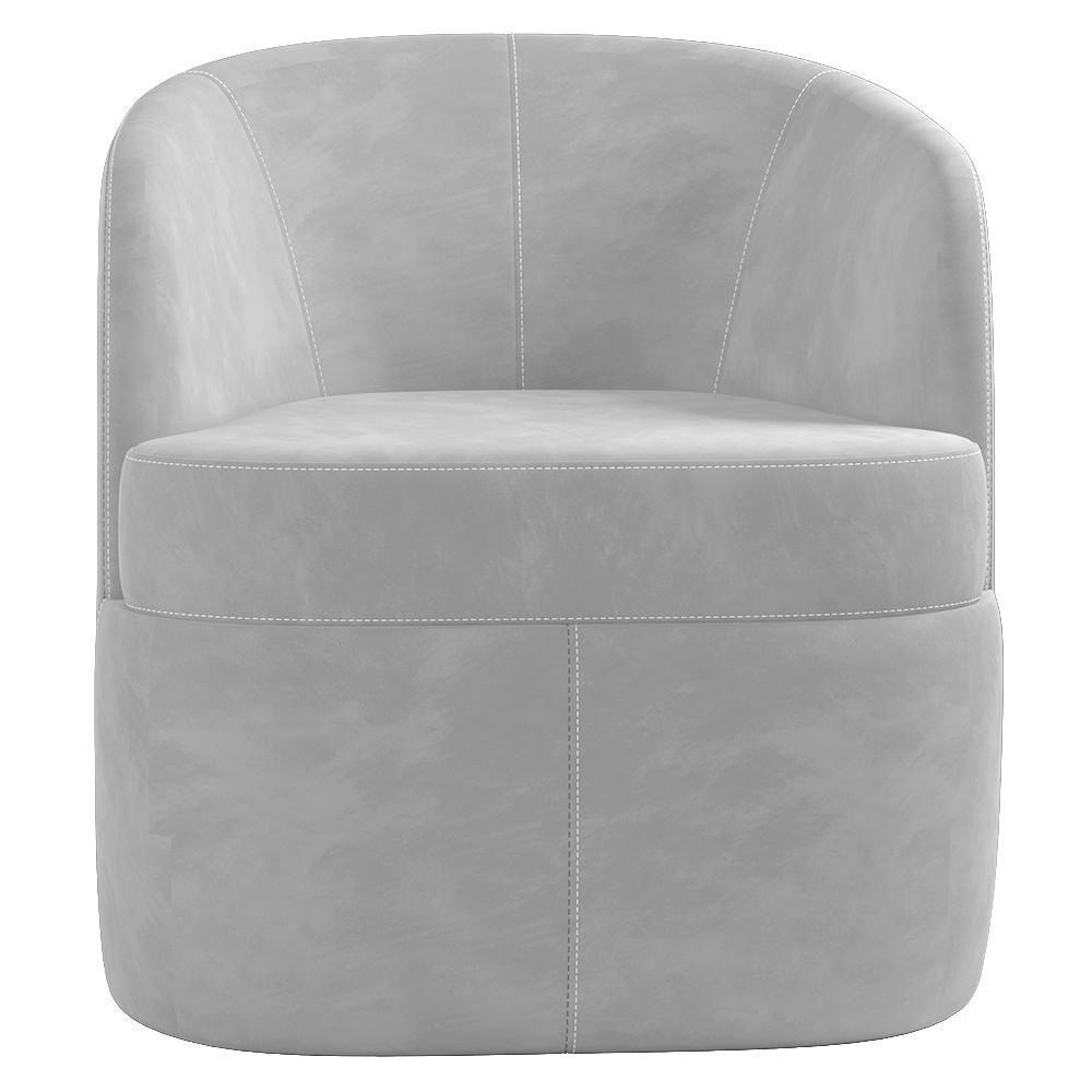 Poltrona Giratória Decorativa Para Sala Dandara K04 Veludo Cinza - Mpozenato - 6
