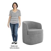 Poltrona Giratória Decorativa Para Sala Dandara K04 Veludo Cinza - Mpozenato - 5